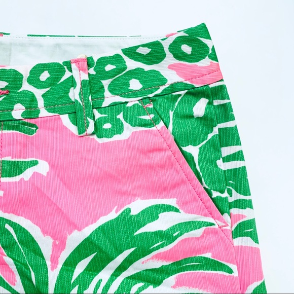 SOLD Lilly Pulitzer Green Pink Callahan Shorts 2 - Picture 5 of 8